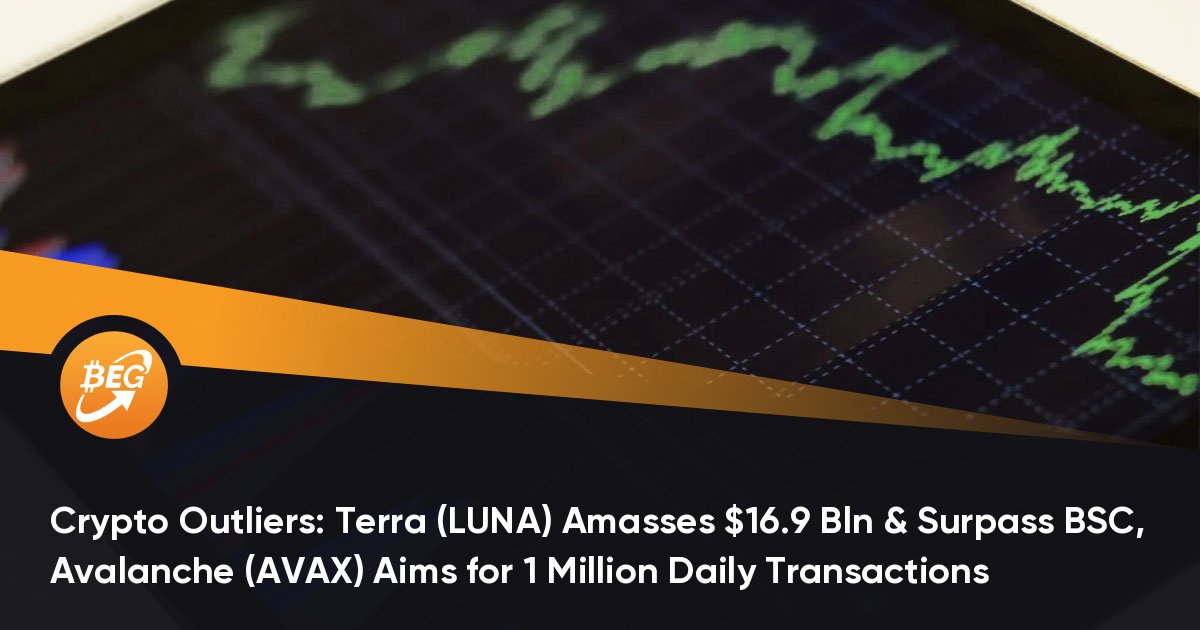 Crypto Outliers: Terra (LUNA) Amasses $16.9 Bln & Surpass BSC, Avalanche (AVAX) Aims for 1 Million Daily Transactions
