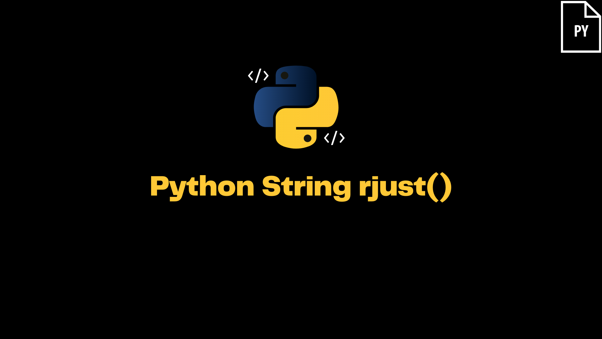 ItsMyCode: Python String rjust()