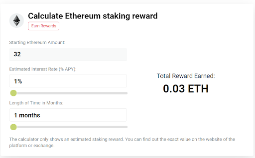 calculate ethereum staking reward